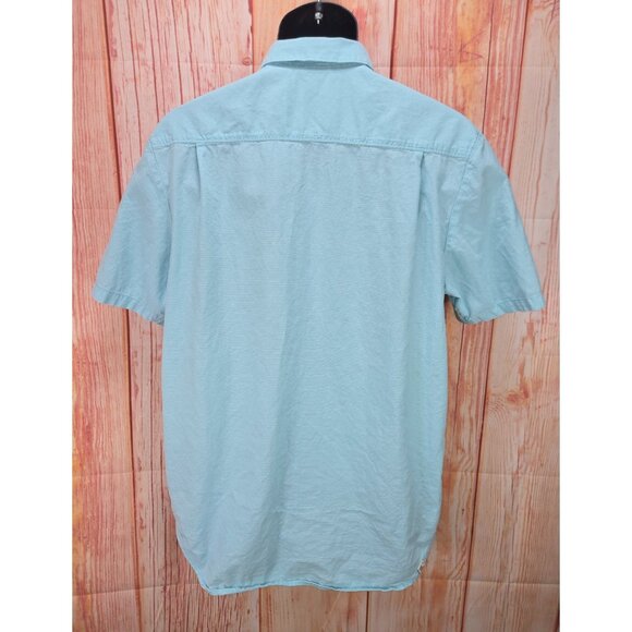 Vans Mens Short Sleeve Button-Up Shirt Blue Medium - Picture 2 of 9